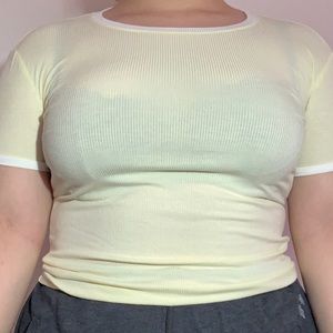 Pale yellow basic top from Forever 21